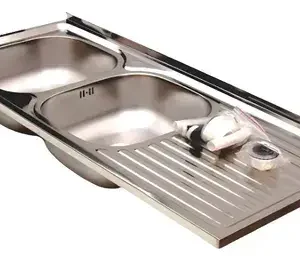 Lavaplatos Para Sobreponer 150x50x16 Cm 2 Bachas 2 Secadores