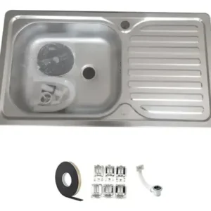 Lavaplatos Simple 80x44 Secador Derecho Acero Inoxidable Plateado