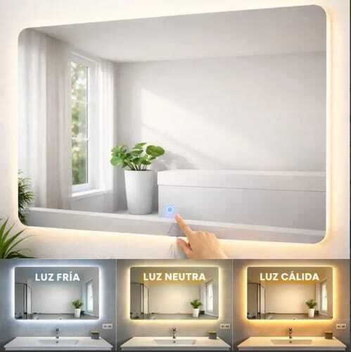 Espejo Rectangular Moderno 3 Luces Led Fría-calida Blanco - Image 2