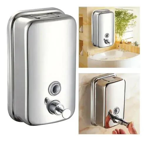 Dispensador Jabón Acero Inoxidable 800ml Baño Oficina Hogar Plateado - Image 7