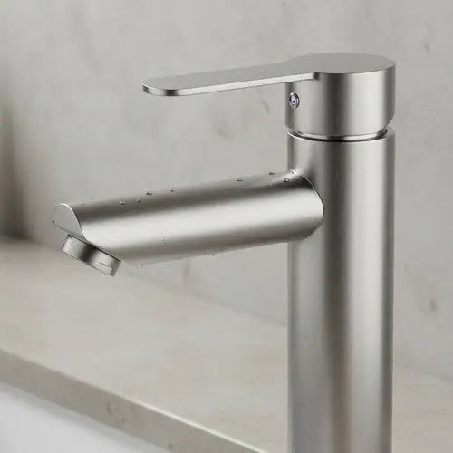 Llave Monomando Lavatorio Moderno Alto Inoxidable Plateado Brillante - Image 6