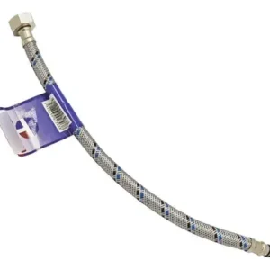 Flexible Agua He-hi M10 Largo X1 X 1/2 35 Cm Plateado Brillante