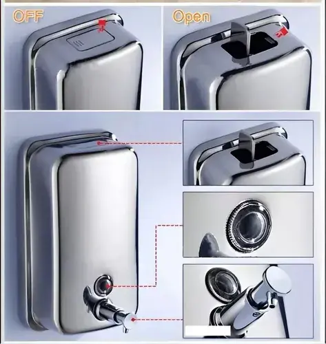 Dispensador De Jabón Acero Inoxidable 500ml Plateado - Image 6