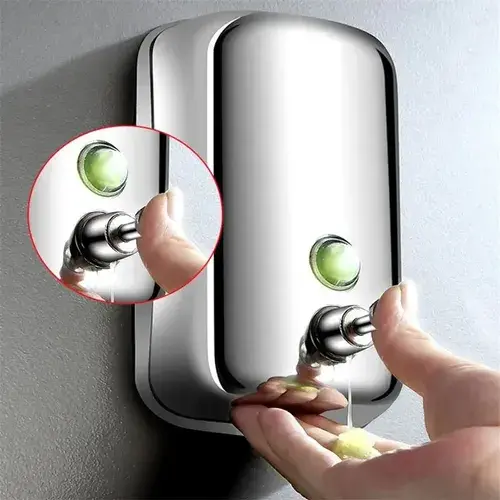 Dispensador Jabón Acero Inoxidable 800ml Baño Oficina Hogar Plateado - Image 3