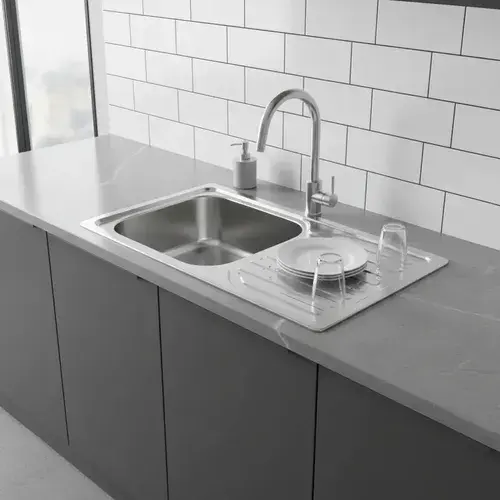 Lavaplatos Simple 80x44 Secador Derecho Acero Inoxidable Plateado - Image 8