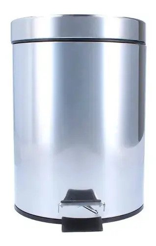 Basurero Papelero Pedal 5 L Acero Inoxidable Color Gris