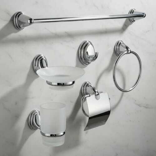 Set de Accesorios para Baño Colomba — 6 Piezas Plateado - Image 4