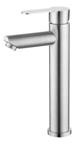 Llave Monomando Lavatorio Moderno Alto Inoxidable Plateado Brillante - Image 3