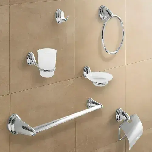 Set de Accesorios para Baño Colomba — 6 Piezas Plateado - Image 5