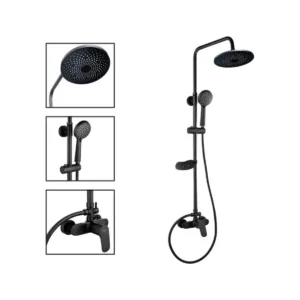 Columna Ducha Negra Circular Notte
