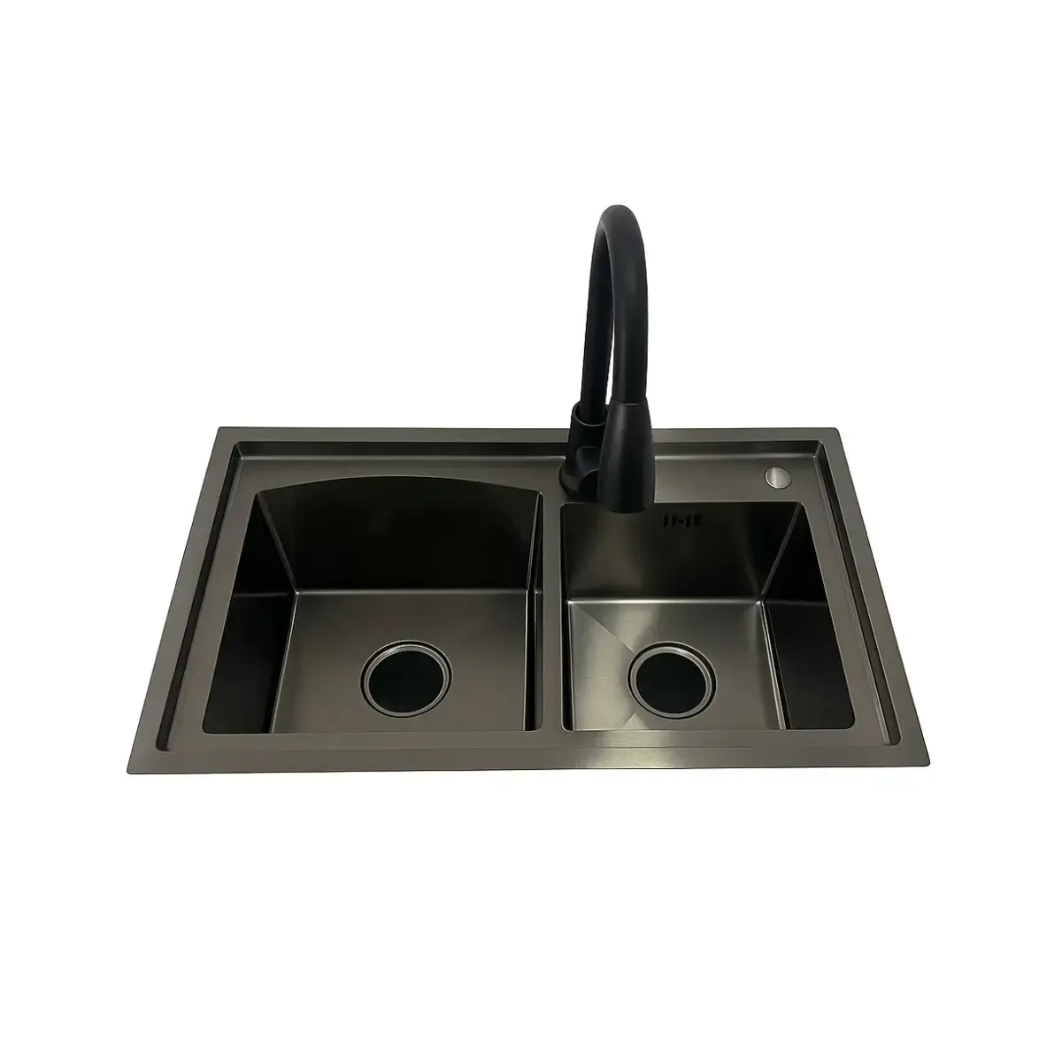 Lavaplatos Doble Cubeta + Llave Black | 78 × 43 cm