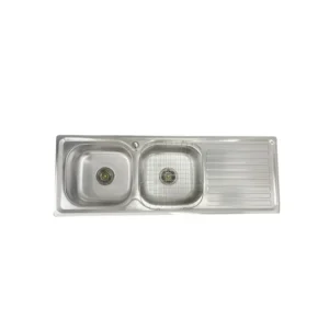 Lavaplatos Doble Empotrado 120 x 44 Inoxidable Derecho