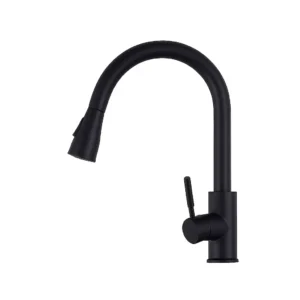 Llave Monomando Lavaplatos Extensible Inoxidable Negro