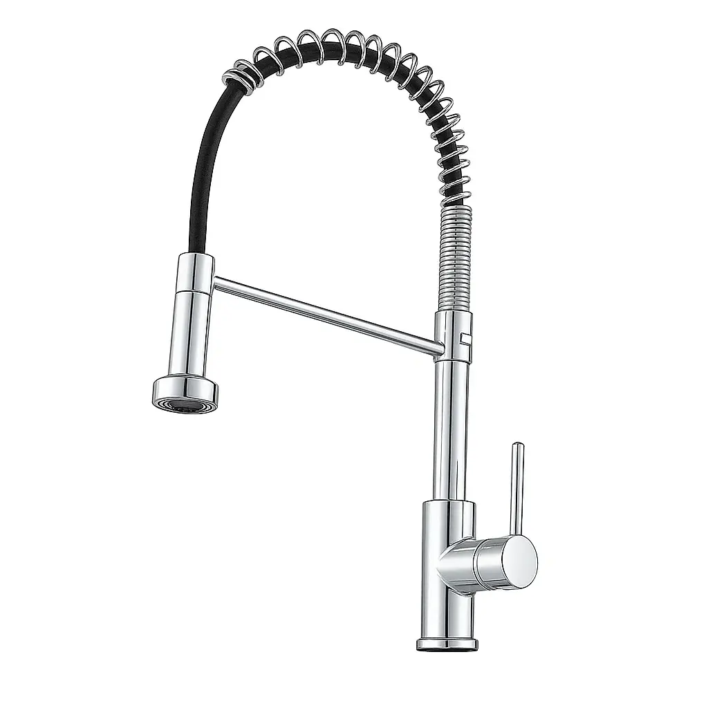 Llave Monomando Lavaplatos Flexible Profesional Plata